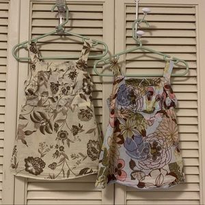 Lot Girls Floral Tank Tops, Size 3/4